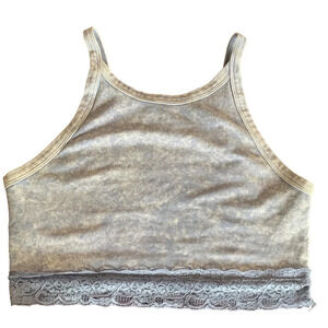 COLSIE women's small blue crop top with lace